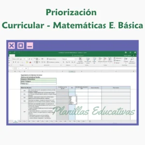 Planilla Priorización Curricular Matemáticas E. Básica
