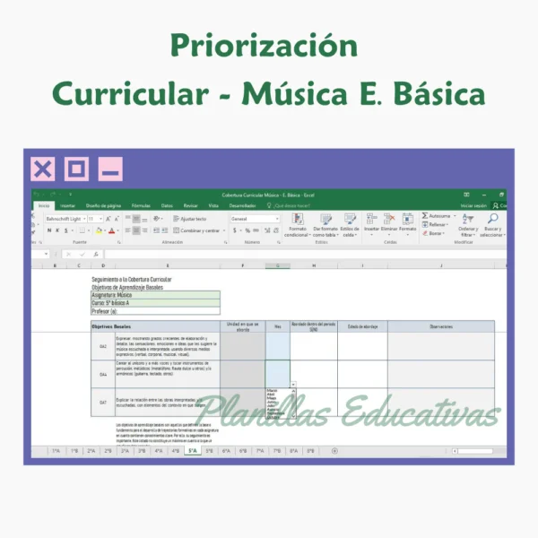 Planilla Priorización Curricular Música E. Básica