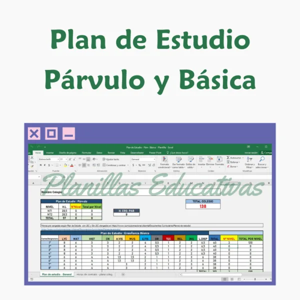 Planilla Plan de Estudio Párvulo y Básica